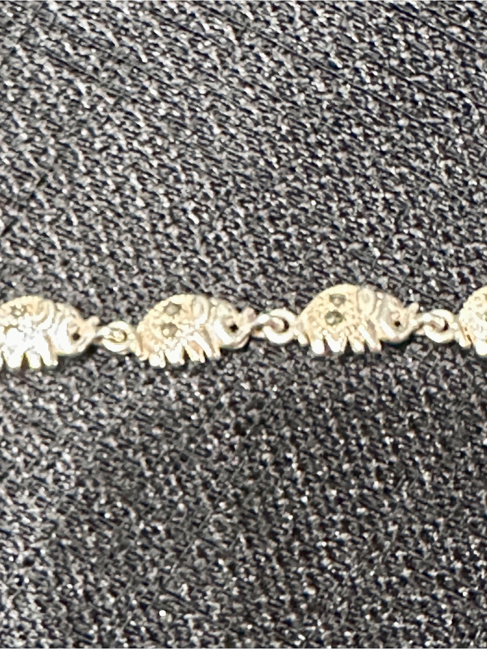 Sterling Silver Elephant with Hematite Link Bracelet - 7.5” - Picture 4 of 6